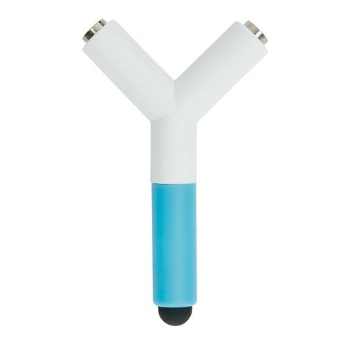 Koptelefoon splitter en touch pen, blauw