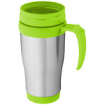 Sanibel insulated mug, Silver,Lime green