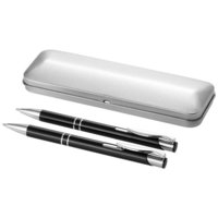 Dublin pen set,  solid black,Silver