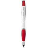 Nash stylus ballpoint pen and highlighter, Silver,Red