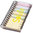 Spinner notitieboek met gekleurde sticky notes