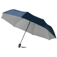 Alex 21.5'' 3 sectie automatische paraplu, Navy,Zilver