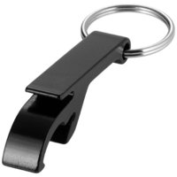 Tao alu bottle and can opener key chain,  solid black