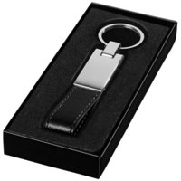 Strap key chain,  solid black,Silver