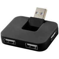 Gaia 4-port USB hub,  solid black