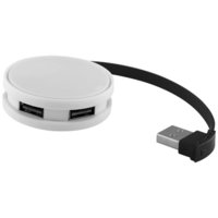 Round USB Hub, White, solid black