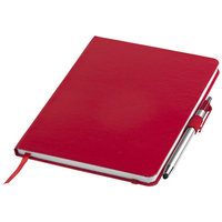 Crown A5 Notebook and Stylus Ballpoint Pen, Red