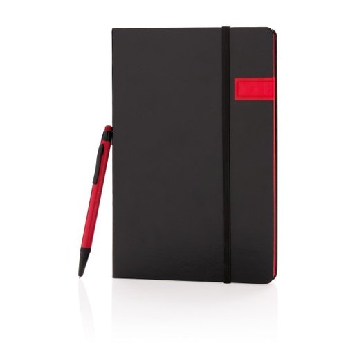 Deluxe data notitieboek met 8GB USB en touchscreen pen, rood