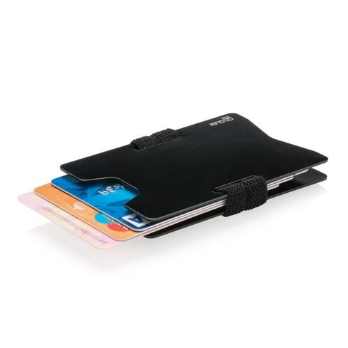Aluminium RFID anti-skimming creditcard houder, zwart