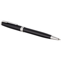 Sonnet ballpoint pen,  solid black,Chrome