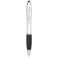 Nash Stylus Ballpoint Pen, Silver, solid black