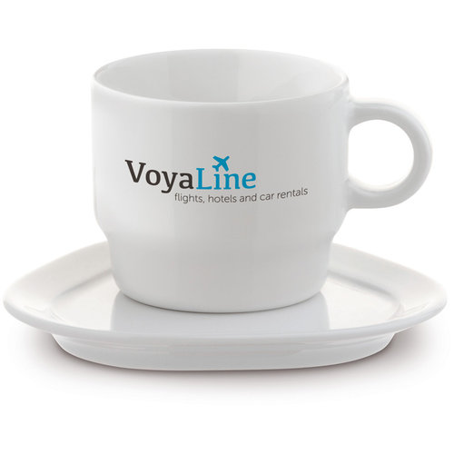 Small Stackable Cup & Saucer Satellite Triangle, White