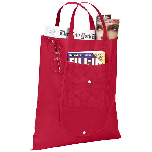 Maple Foldable Non-Woven Tote, Red