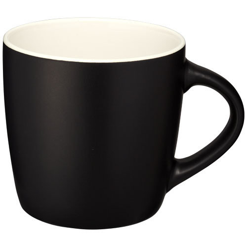 Riviera Ceramic Mug,  solid black,White